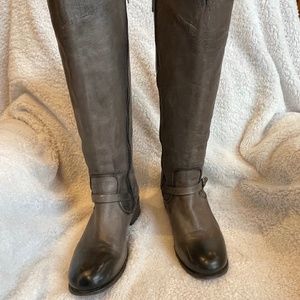 Frye Grey Distressed Tall Boots - 10